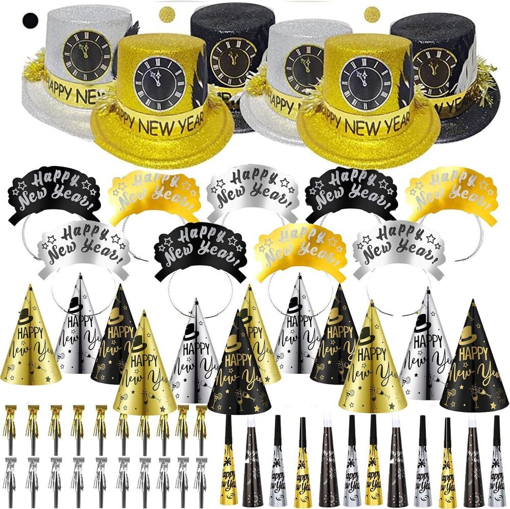 7686 48pcs 2026 New Years Eve Party Supplies,Happy New Year Decorations